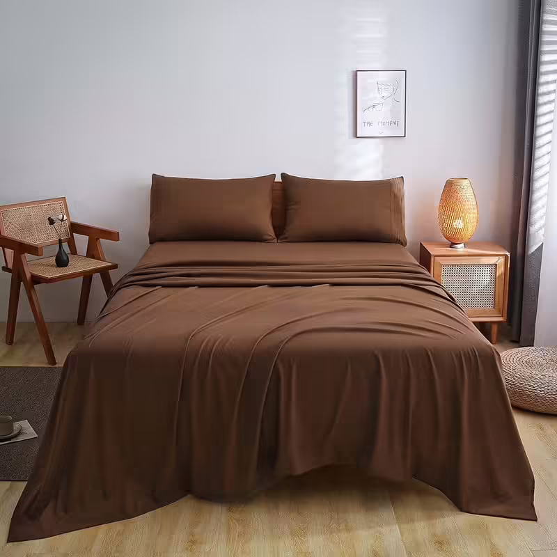 Seasons Bedsheet for Single Bed with 1 Pillow Cover Brown