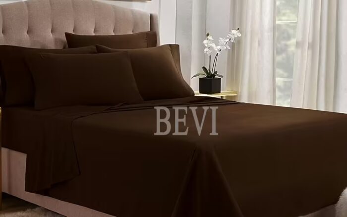 Seasons Double Bedsheet with 2 Pillow Cover Brown