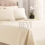 Seasons Double Bedsheet with 2 Pillow Cover,Plain Ivory