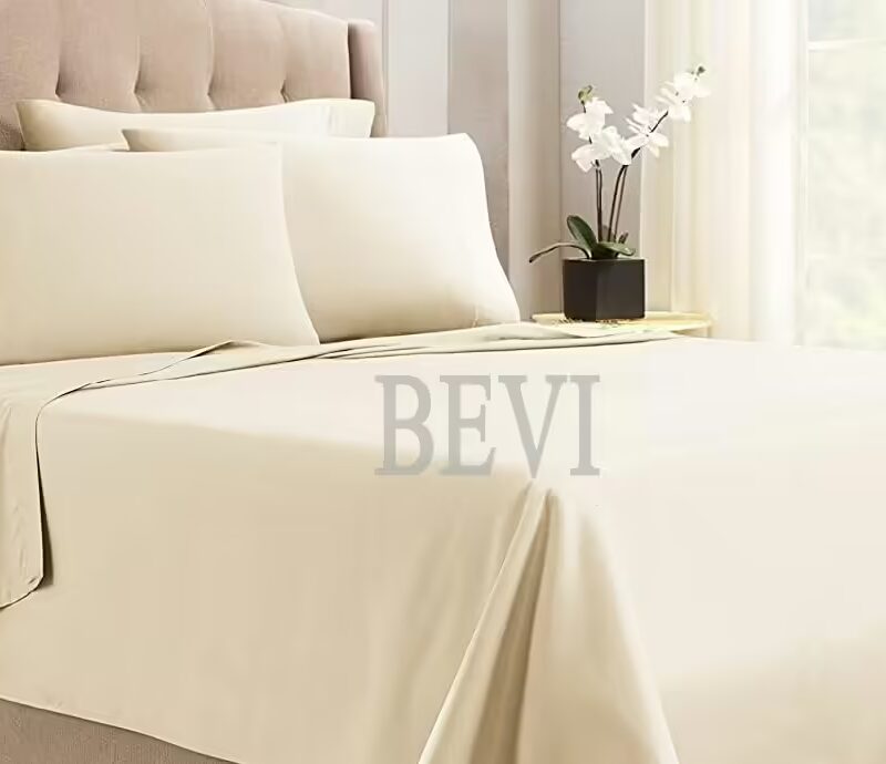 Seasons Double Bedsheet with 2 Pillow Cover,Plain Ivory