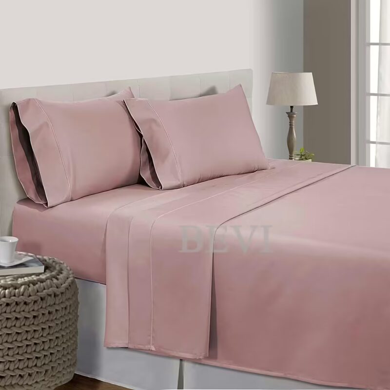 Seasons Double Bedsheet with 2 Pillow Cover,Onion Peach