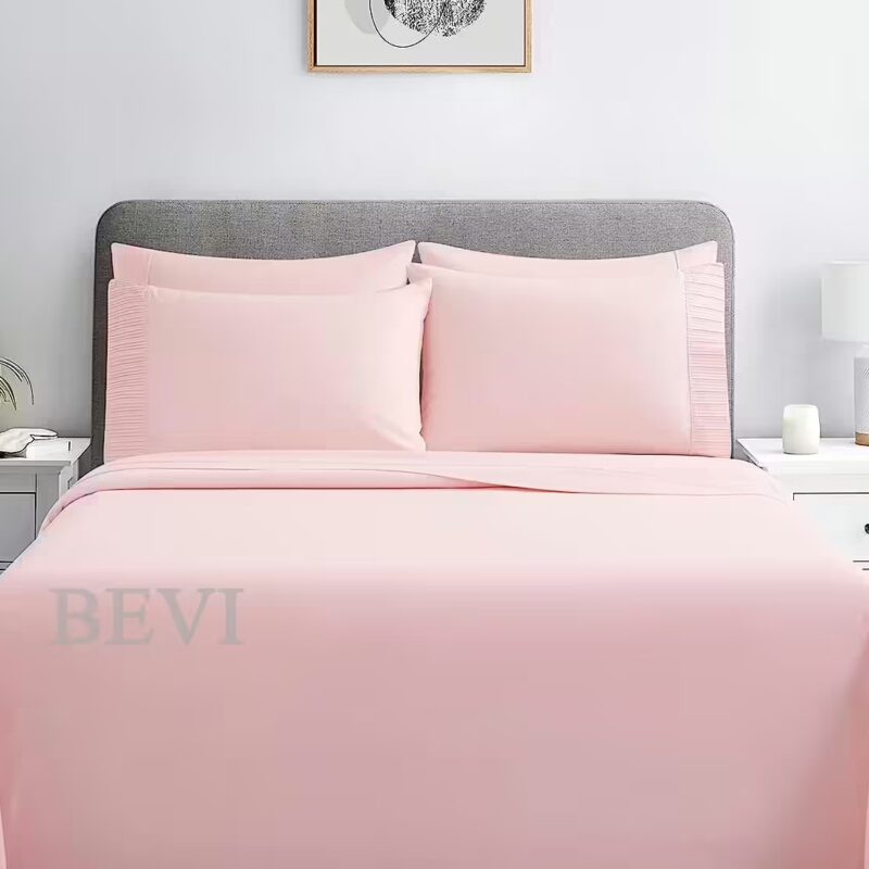 Seasons Double Bed Bedsheet with 2 Pillow Cover, Rose Pink