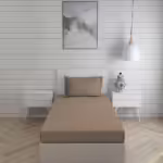 Seasons Plain Bedsheet For Single Bed with 1 Pillow Cover, Brown