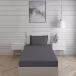 Seasons Single Bed Bedsheet,1 Pillow Cover, Dark Grey