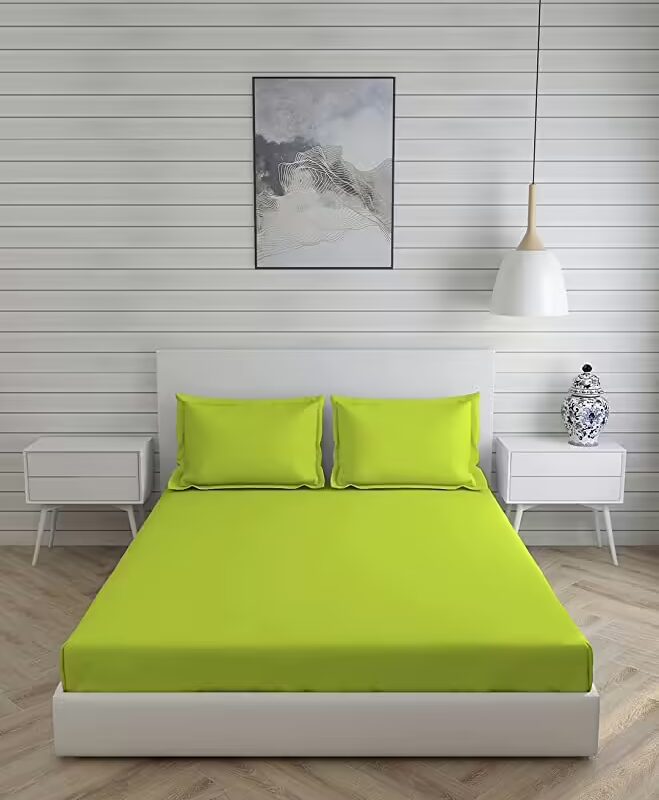 Seasons Double Bed  Bedsheet, 2 Pillow Covers, Neon