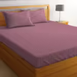 Seasons Bedsheet for Double Bed King Size with 2 Pillow Covers, Bargandi