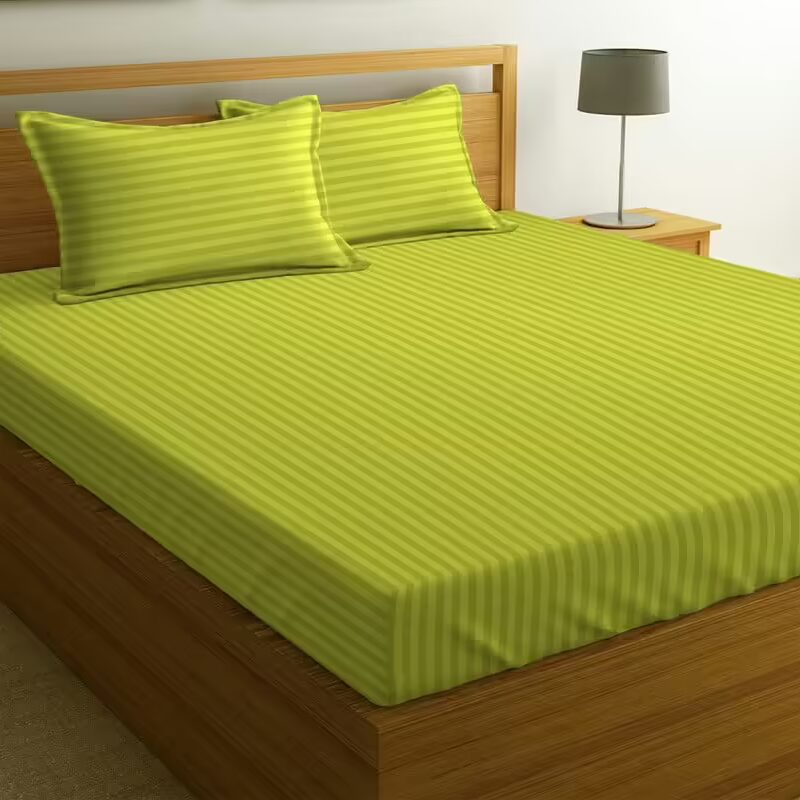 Seasons Bedsheet for Double Bed King Size with 2 Pillow Covers,Green