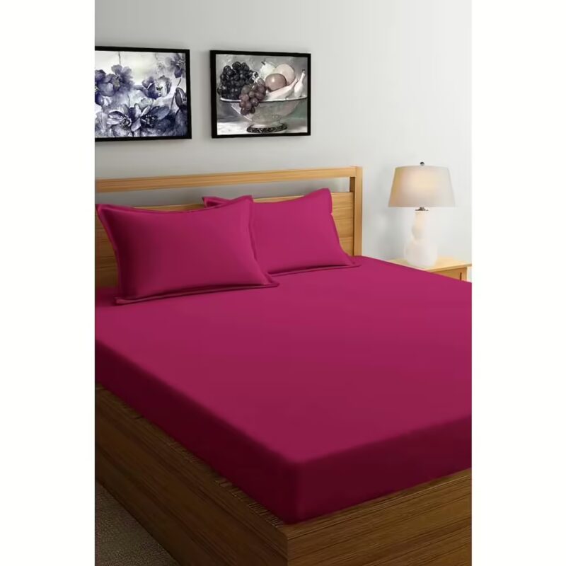 Seasons Double Bedsheet with 2 Pillow Covers, Maroon