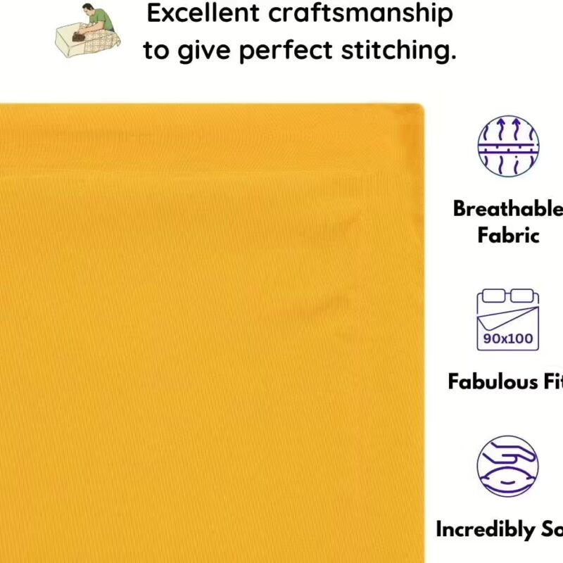 Seasons Double Bedsheet with 2 Pillow Covers, Yellow