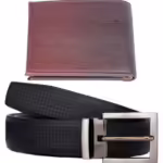 Fashion Black Pin Buckle Leather Belt And Wallet - Combo Of 2