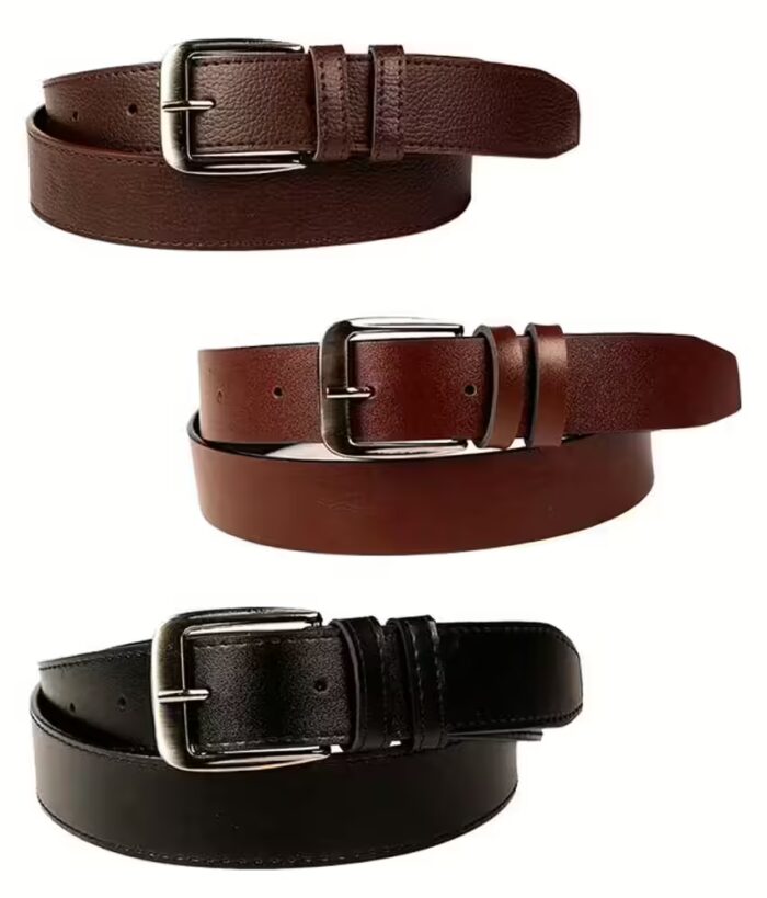 Brown Faux Leather Formal Belts