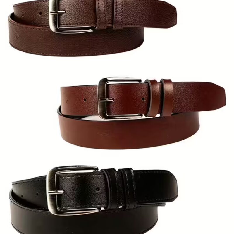 Brown Faux Leather Formal Belts