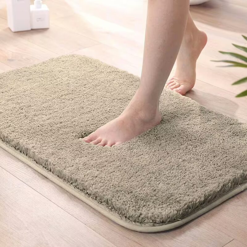 Seasons Microfiber Bath Mat Super Soft Non Slip Vegas Mats For Bathroom, Kitchen, Bedroom, And Door (40X60 Cm, Beige) Pack Of 1, Rectangular