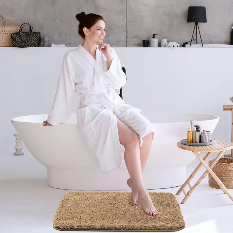 Seasons Bath Mat Super Soft Non Slip Vegas Mats for Bathroom, Door (45x75 cm, Gold) Pack of 1