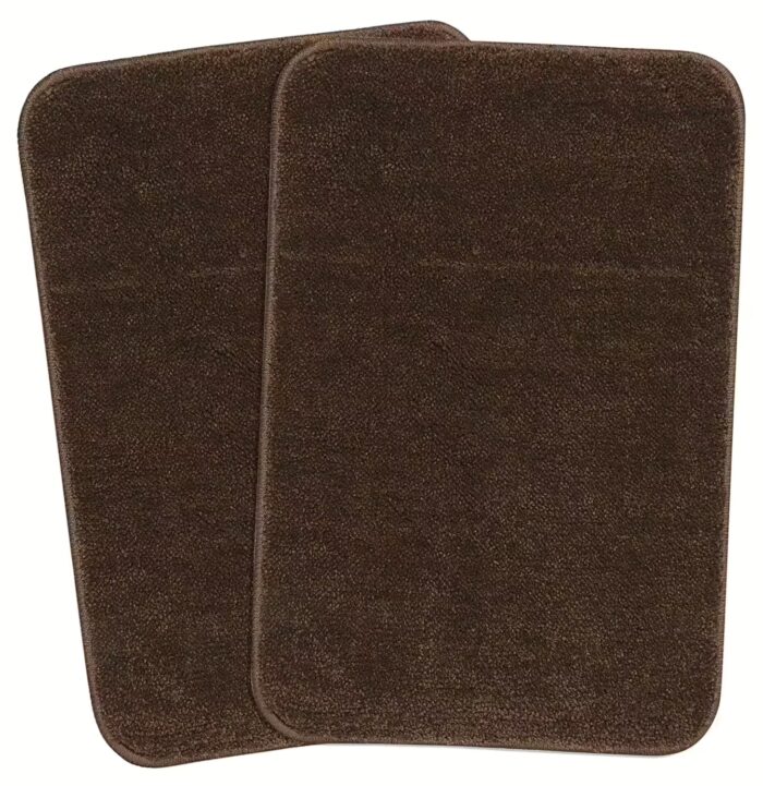 Seasons Solid Modern Rectangular Bathmat (Brown, Microfiber, 35X50 Cm)
