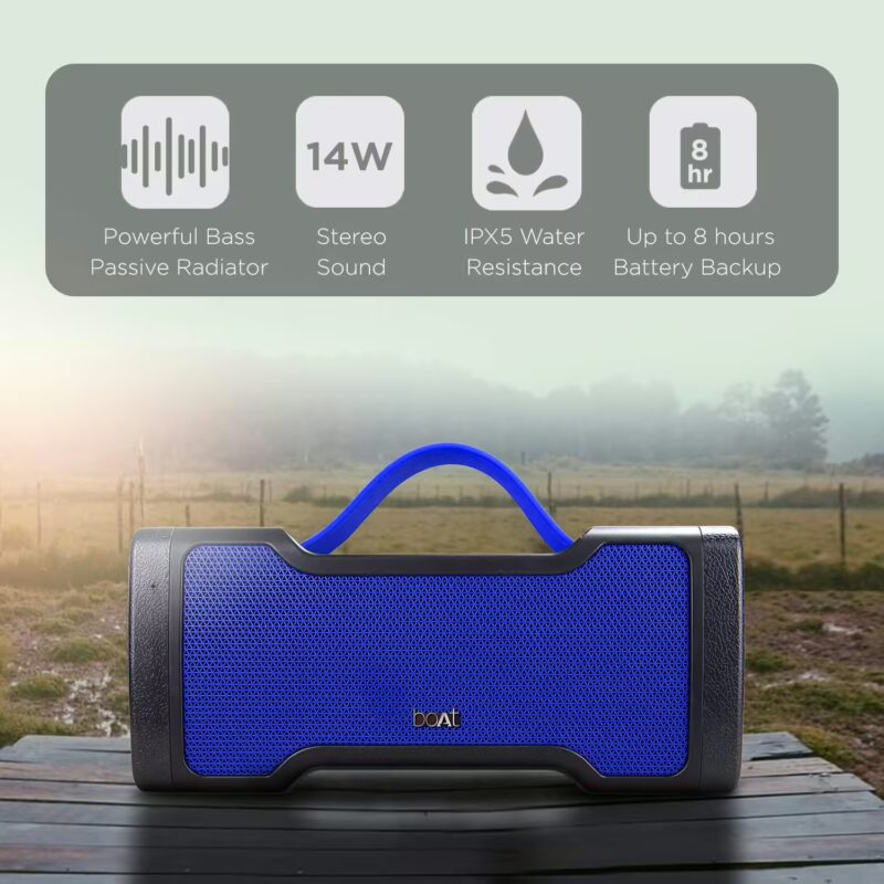 Boat Stone 1000 14 W Bluetooth Speaker  (Navy Blue, Stereo Channel)