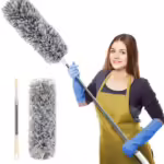 Seasons Fan Cleaner Brush With Long Rod,Spider Web Cleaner Stick Microfibre Wet and Dry Broom  (Grey)