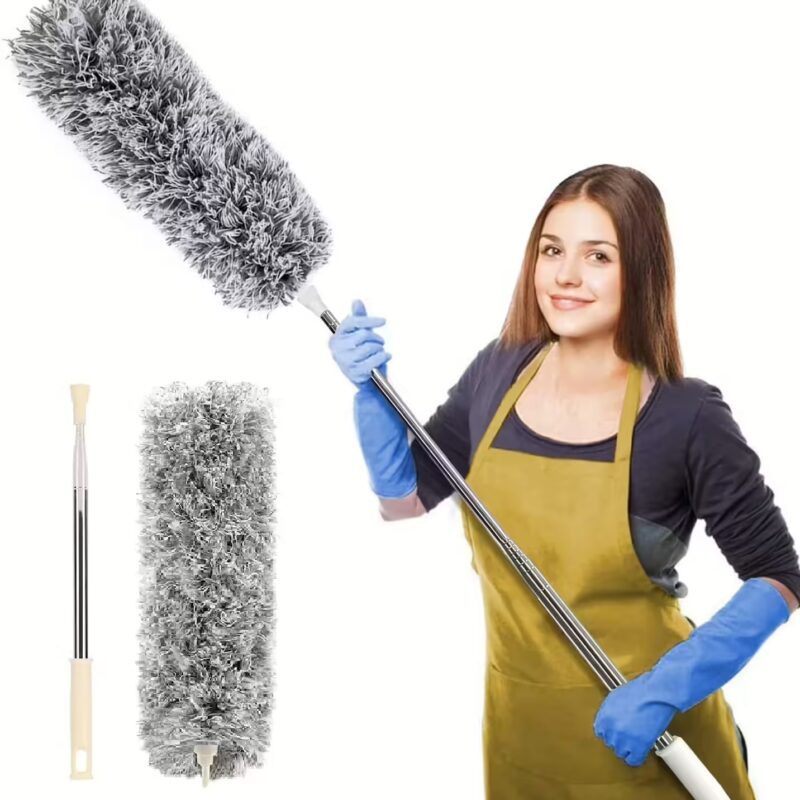Seasons Fan Cleaner Brush With Long Rod,Spider Web Cleaner Stick Microfibre Wet and Dry Broom  (Grey)