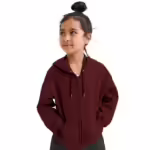 Girl's Soft Cotton Maroon Hooded