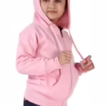 Girl's Full Sleeves Pink Hooded