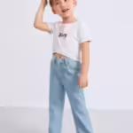 Girls Regular Fit Sky Blue Jeans