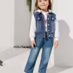 Girls Regular Fit Steel Blue Jeans