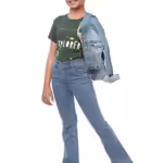 Girls Bell Bottom Light Blue Jeans