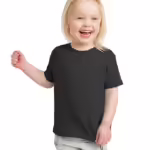 Girls Half Sleeves Black T-shirt