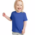 Girls Half Sleeves Blue T-shirt