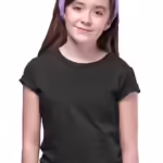 Girls Regular Fit Black T-Shirt