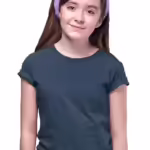Girls Regular Fit Navy Blue T-Shirt