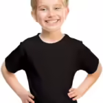 Girls Half Sleeves Black T-Shirt