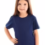Girls Half Sleeves Navy Blue T-Shirt