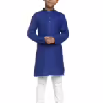 Boys Kids Plain Royal Blue Colour Kurta