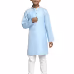 Boys Kids Plain Sky Blue Colour Kurta