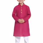 Boys Multicolour Cotton Kurta Pyjama Set