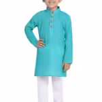 Boys Multicolour Cotton Kurta Pyjama Set