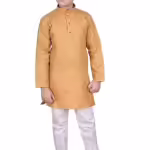 Cotton Kurta Pyjama Set for Boys, Beige