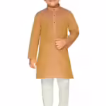 Boys Ethnic Wear Cotton Golden Kurta Pajama Set