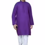 Boys Ethnic Wear Cotton Purple Kurta Pajama Set