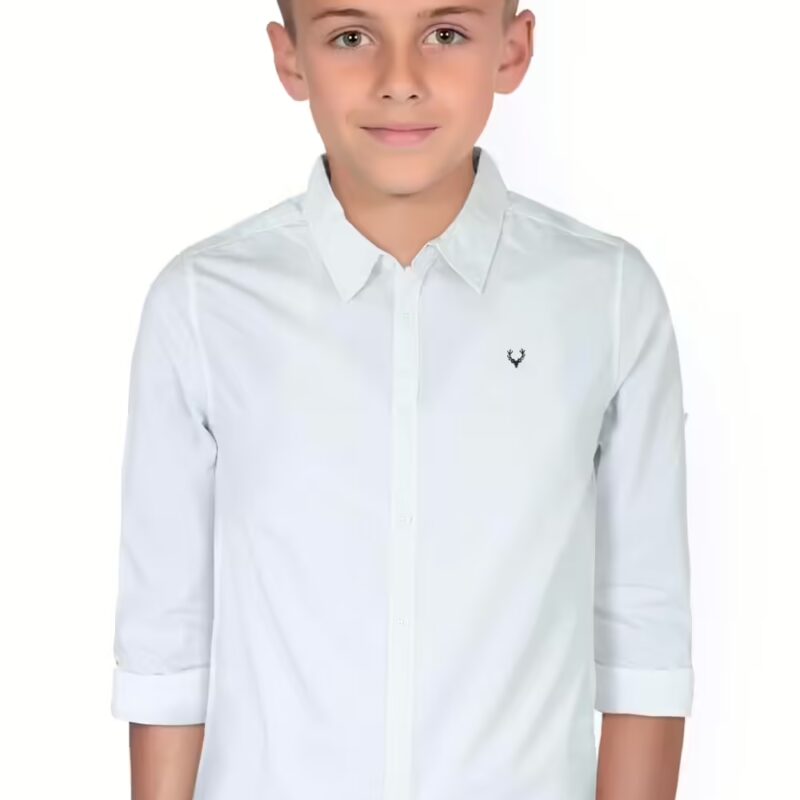 Plain White Colour Boy's Shirt