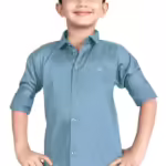 Boy's Kids Cotton Light Blue Shirt