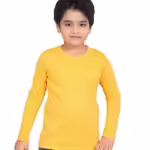 Unisex Plain Full Sleeves Yellow T-Shirt