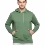 Mens Fleece Plain Green Hoodie