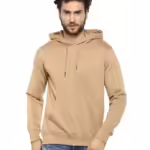 Mens Fleece Plain Biscuit Hoodie