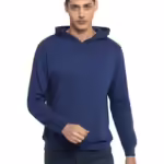 Mens Fleece Plain Cobalt Blue Hoodie