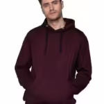 Men Plain Solid Burgundy Hoodie