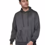 Men Plain Solid Charcoal Grey Hoodie