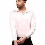 Men Satin Silk Formal Light Pink Shirt