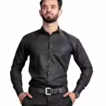 Men's Regular Fit Black Formal Shirt